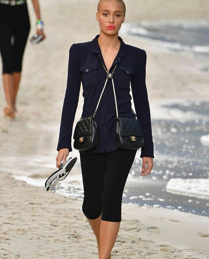 Double cross body chanel bag