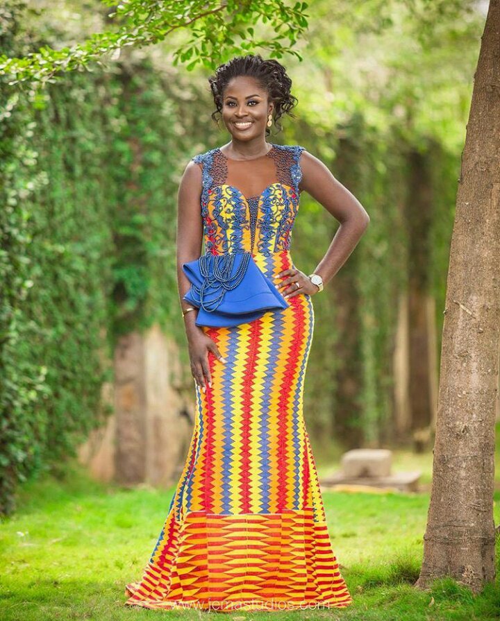 Kente gown with lace Kente gown with lace