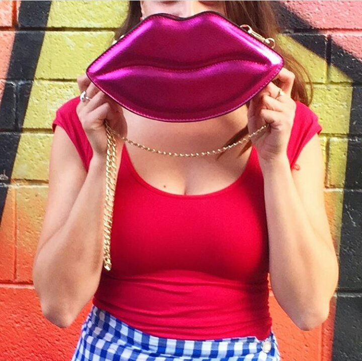 Pink kiss shape bag Pink Lip Kiss shape bag