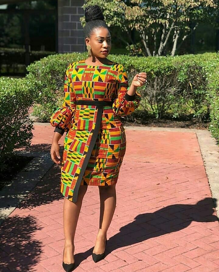 casual kente short gown casual kente short gown