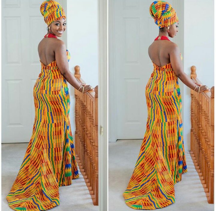long kente gown with headwrap long kente gown with headwrap