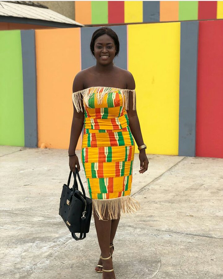 Kente dress with fringe Kente dress with fringe