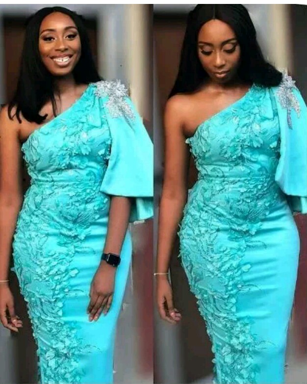 Fayrouz green lace asoebi style Sea green lace asoebi design with crepe