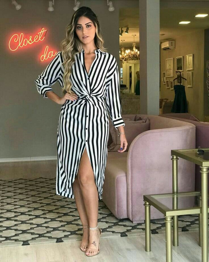 Black and white sexy striped dress Black and white sexy striped dress