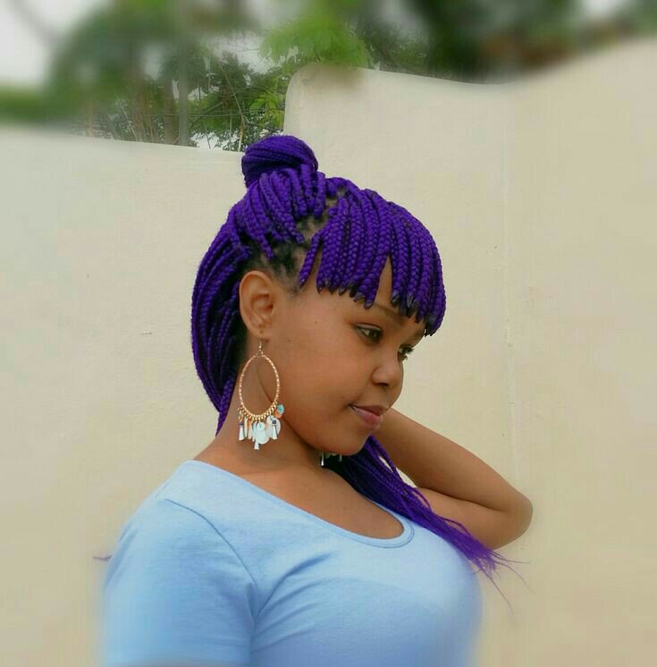 Purple box braids 