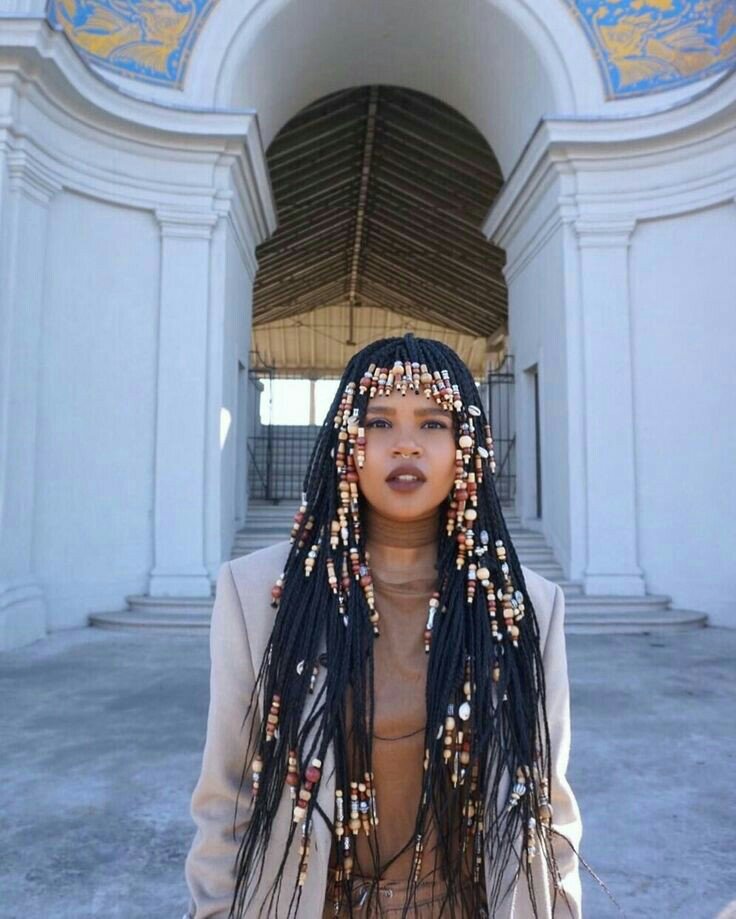 Fringe braids with beads