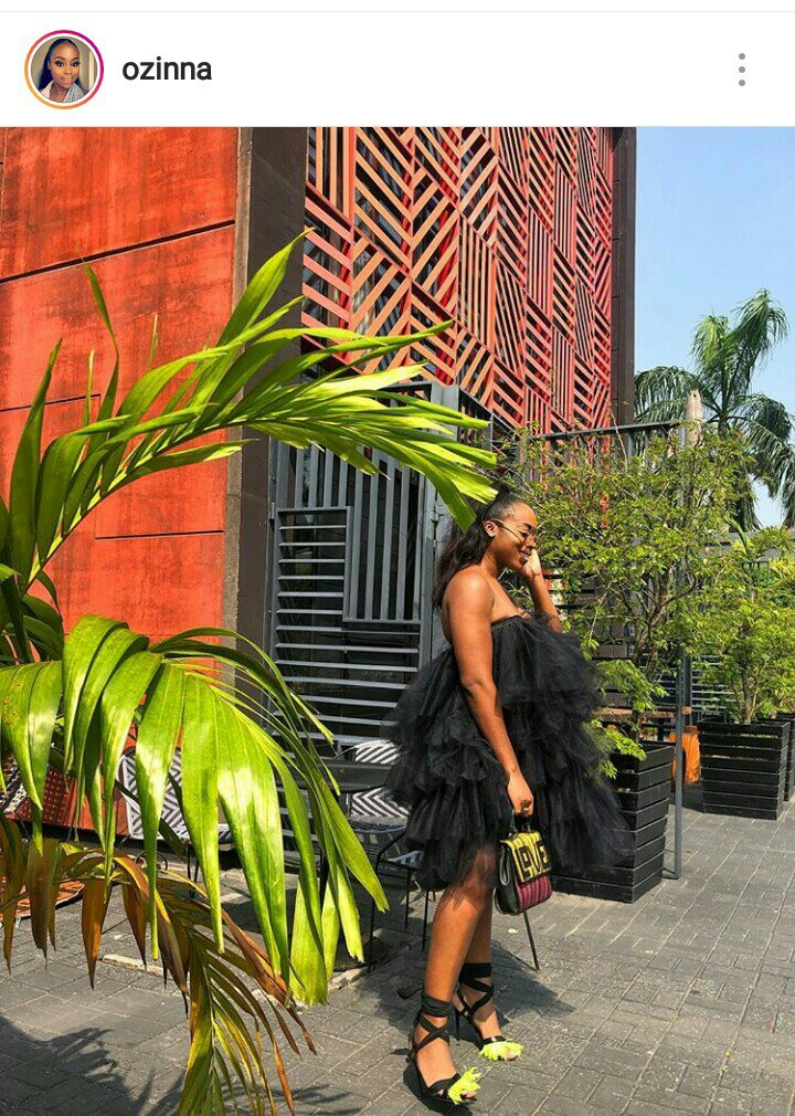 Black tulle dress