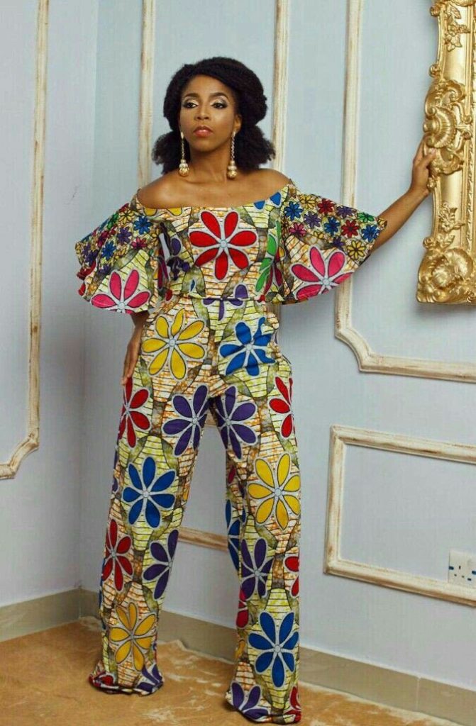 flare sleeve Ankara jumpsuit 