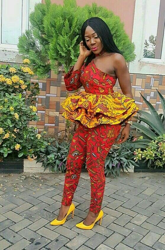 Ankara mixture styles jumpsuit 
