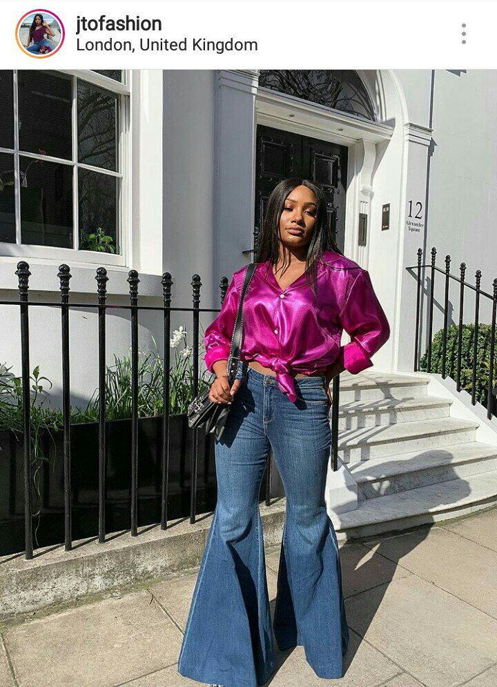 Flared denim pants Temi otedola Flared denim pants