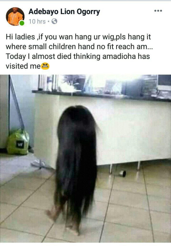 Baby wearing wig. baby wearing wig