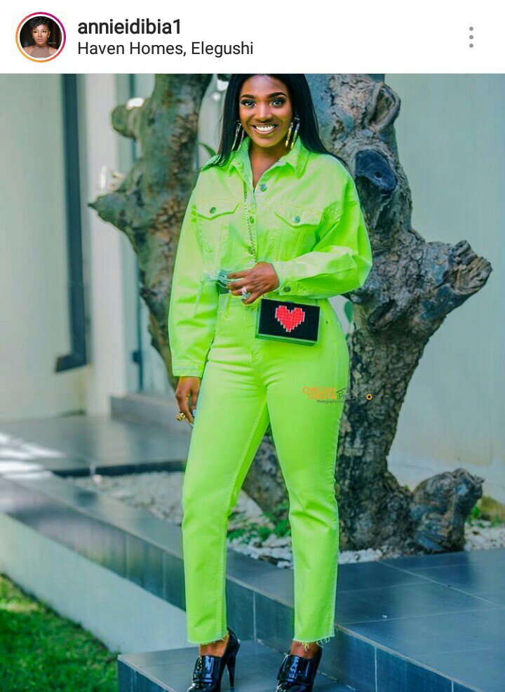 Annie idibia neon jacket Annie idibia neon green jacket