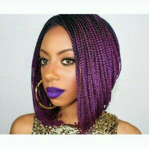 Purple braids for black women Purple braids for black women