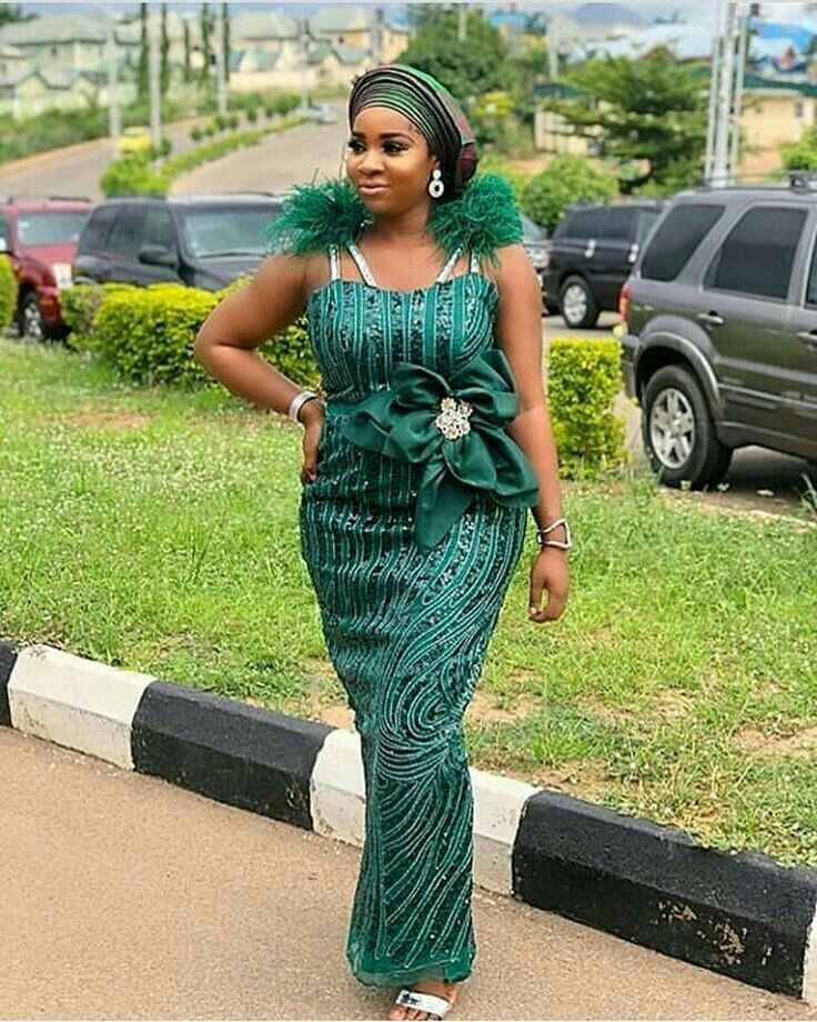 Dark green lace gown