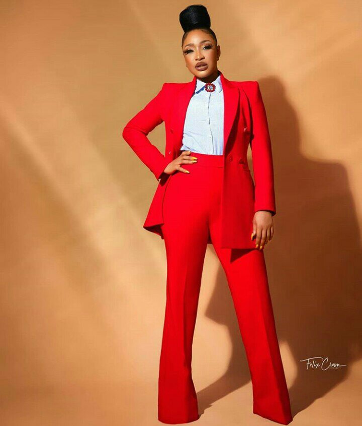 Tonto Dikeh red pant suit Tonto Dikeh red pant suit