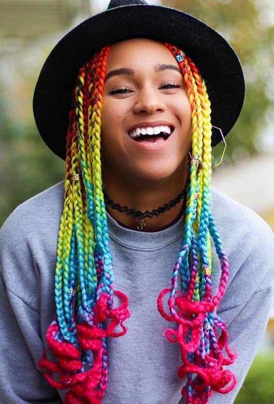 Colored curly braids 