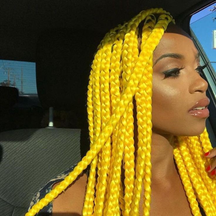 Bright yellow box braids 