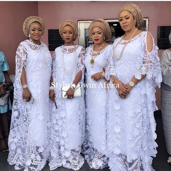 Rich Yoruba women lace styles