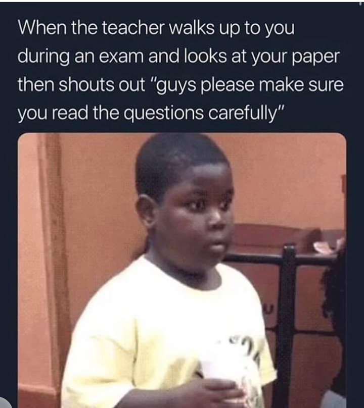 High school exam jokes