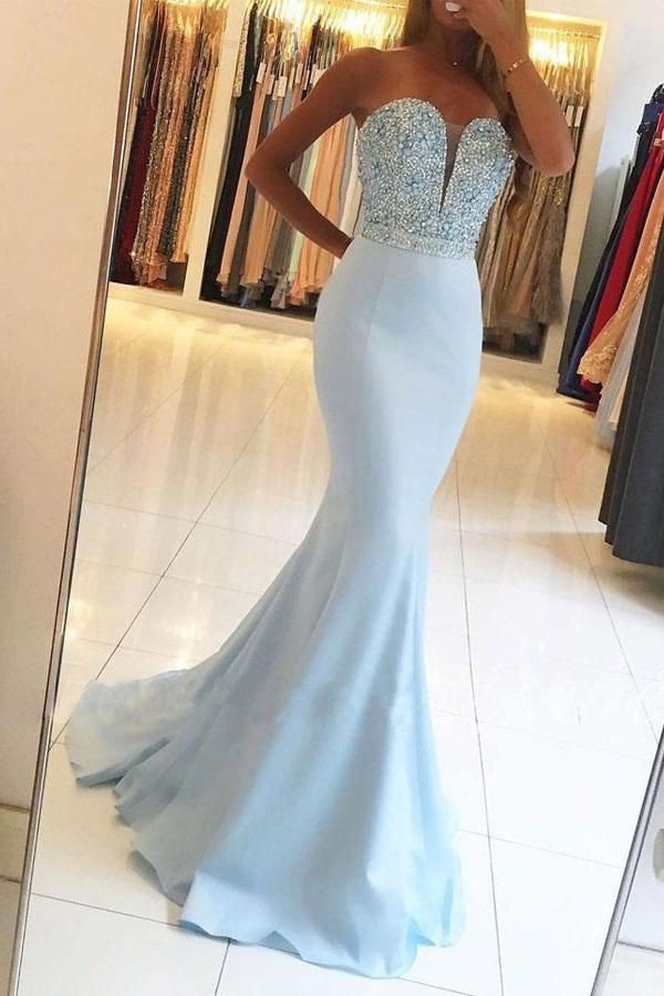 Long strapless gown