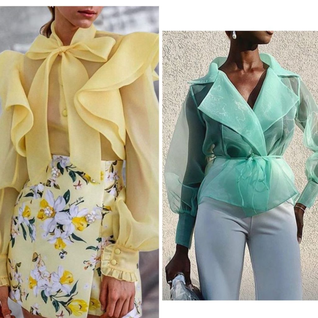 Sheer organza blouses