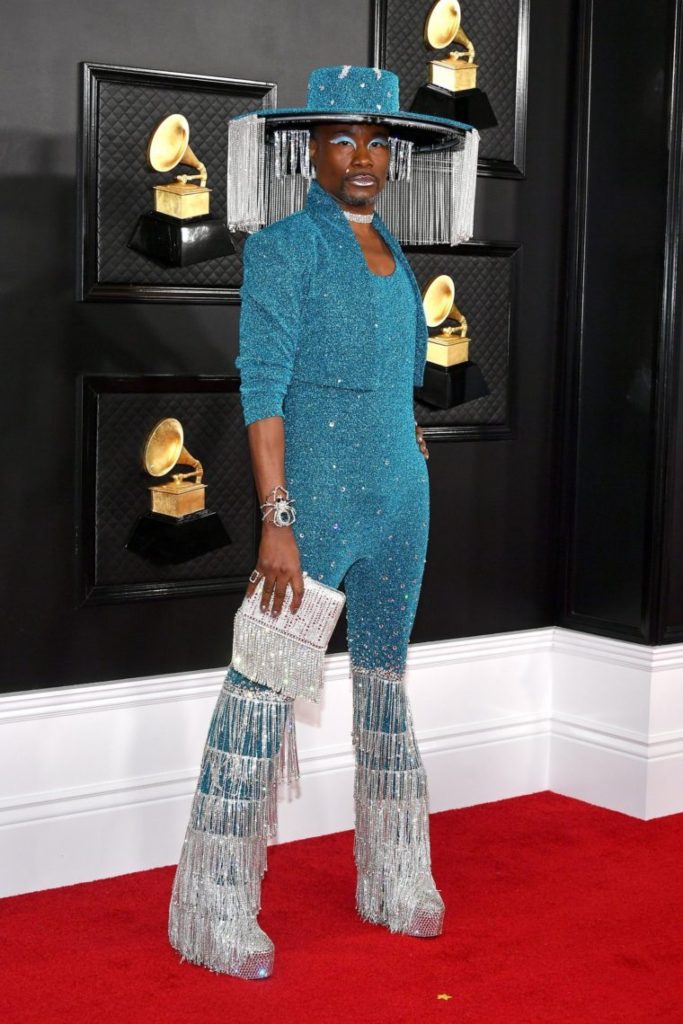 Billy porter fringe jumpsuit 