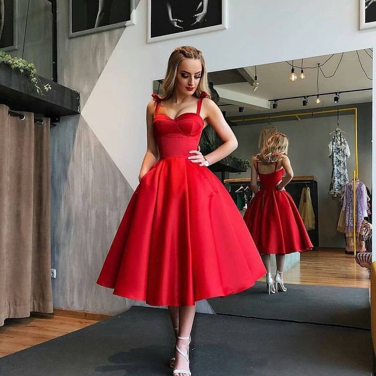 Red satin bra cup dress