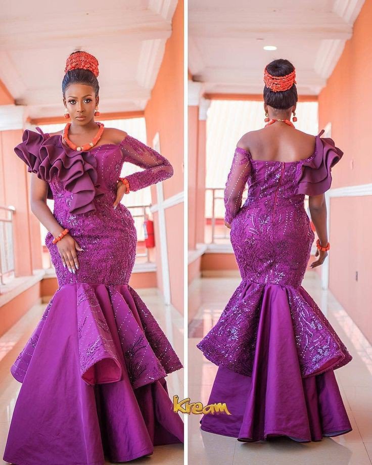 Long purple dress for brides
