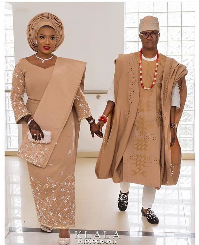 Aso oke wrapper and blouse set for brides
