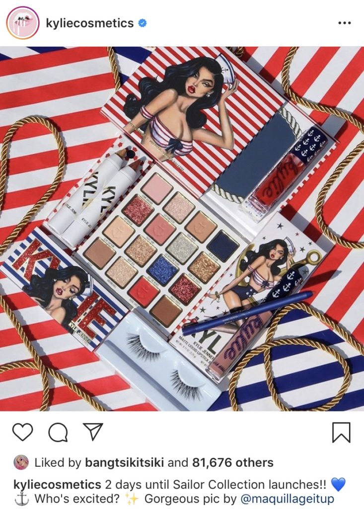 Kylie cosmetics sailor collection eyeshadow