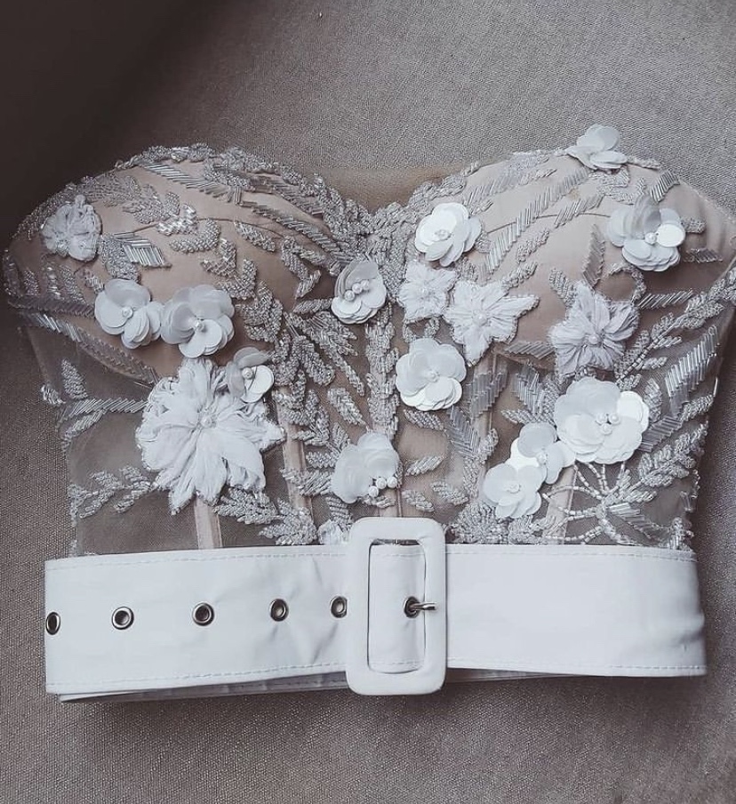 Bustier tops with embellishment 