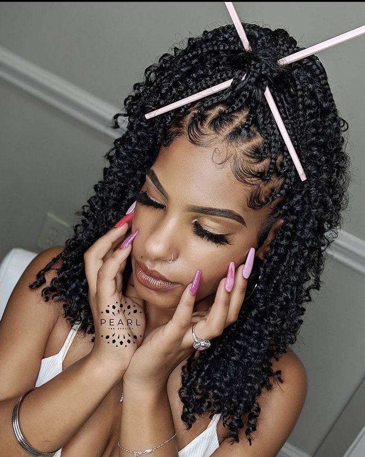 Short black goddess braids for black girls