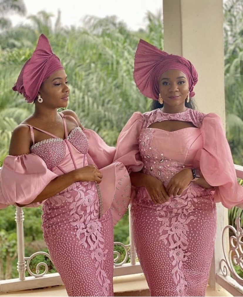 Pink lace dress for owanbe 2021