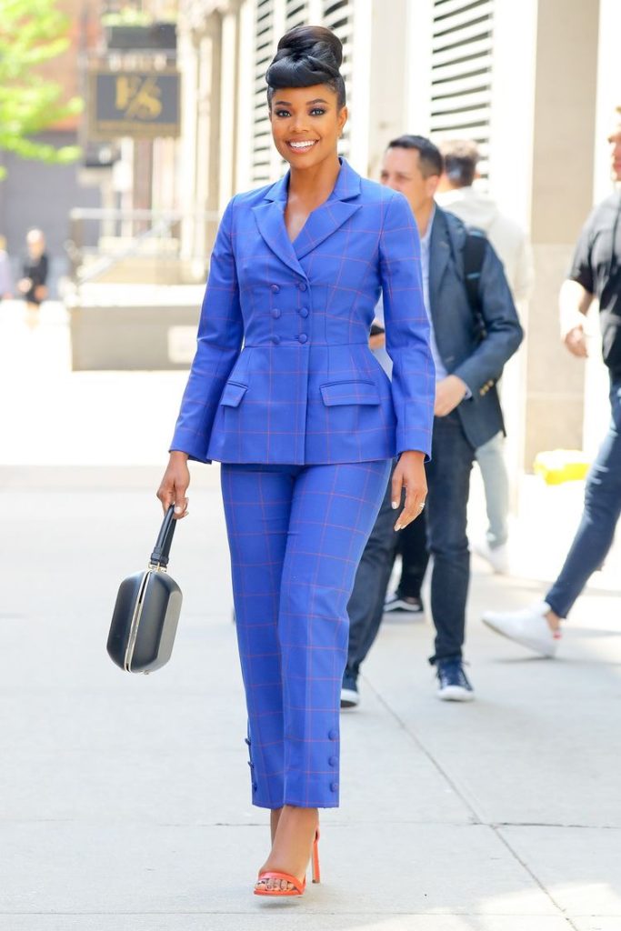 Gabrielle Union pant suit without camisole 