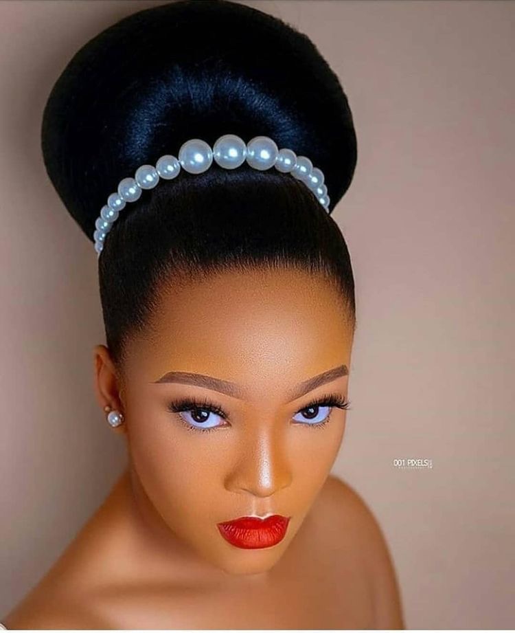 Pearl for brides hair black weddings