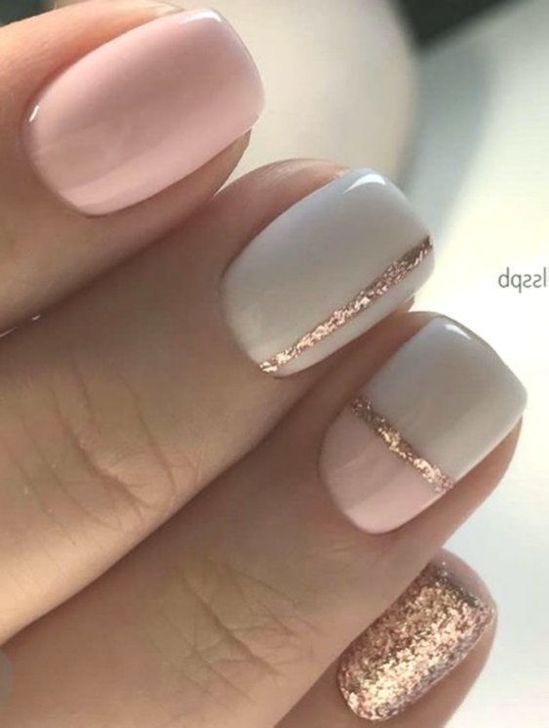 Pink and white nails