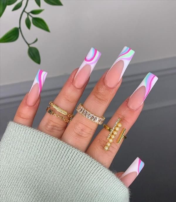 Colorful trendy nails design