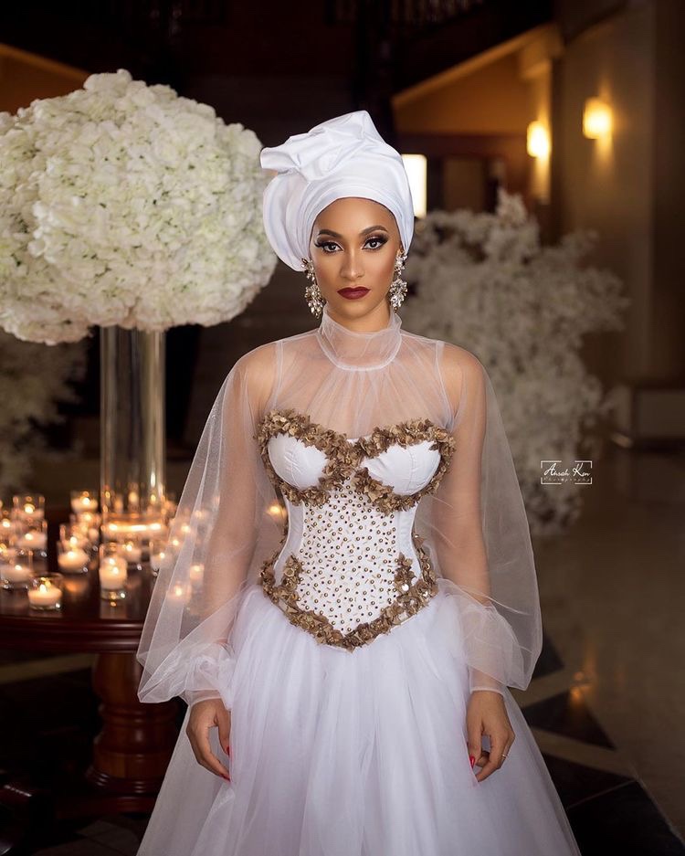 White wedding dress for Muslim ladies