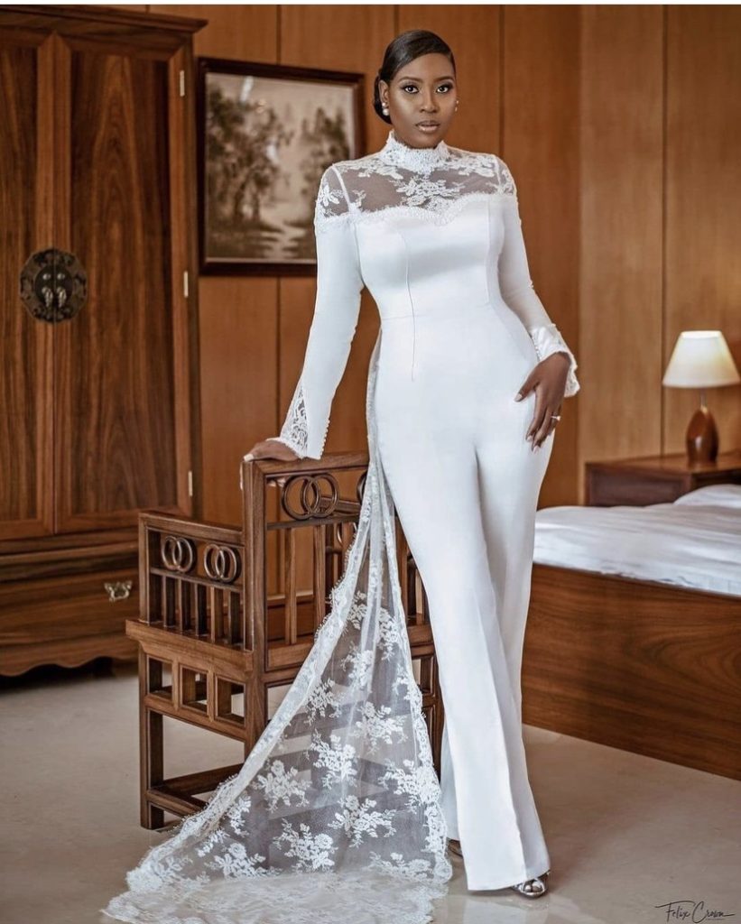 White jumpsuit for court wedding 2021