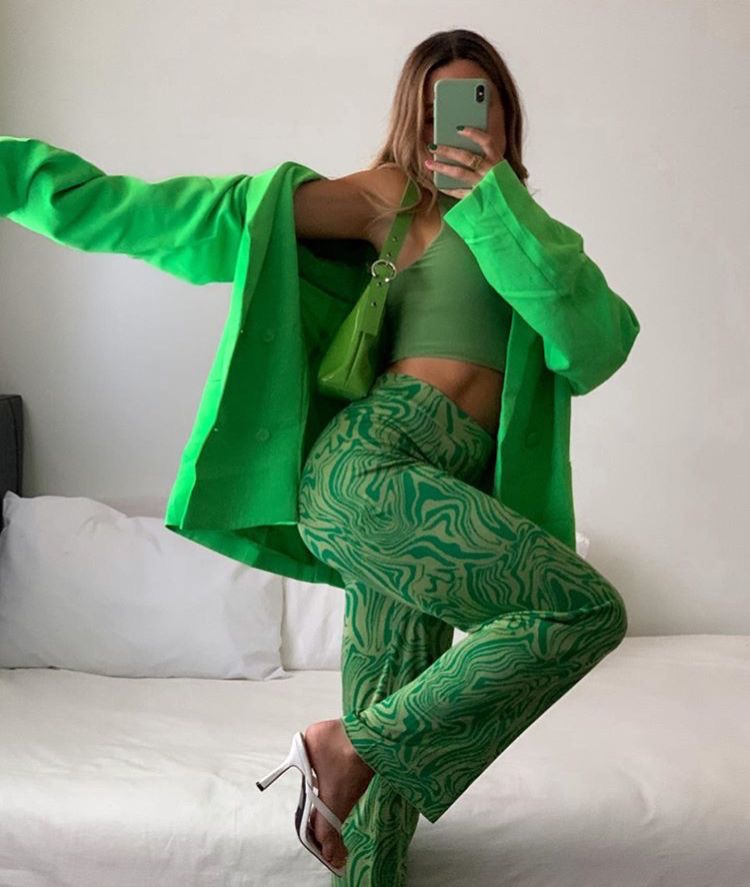 Monochromatic outfit green