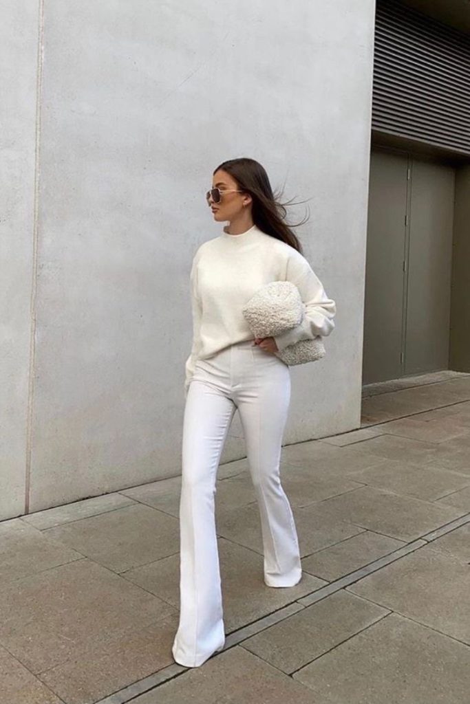 All white fashion look